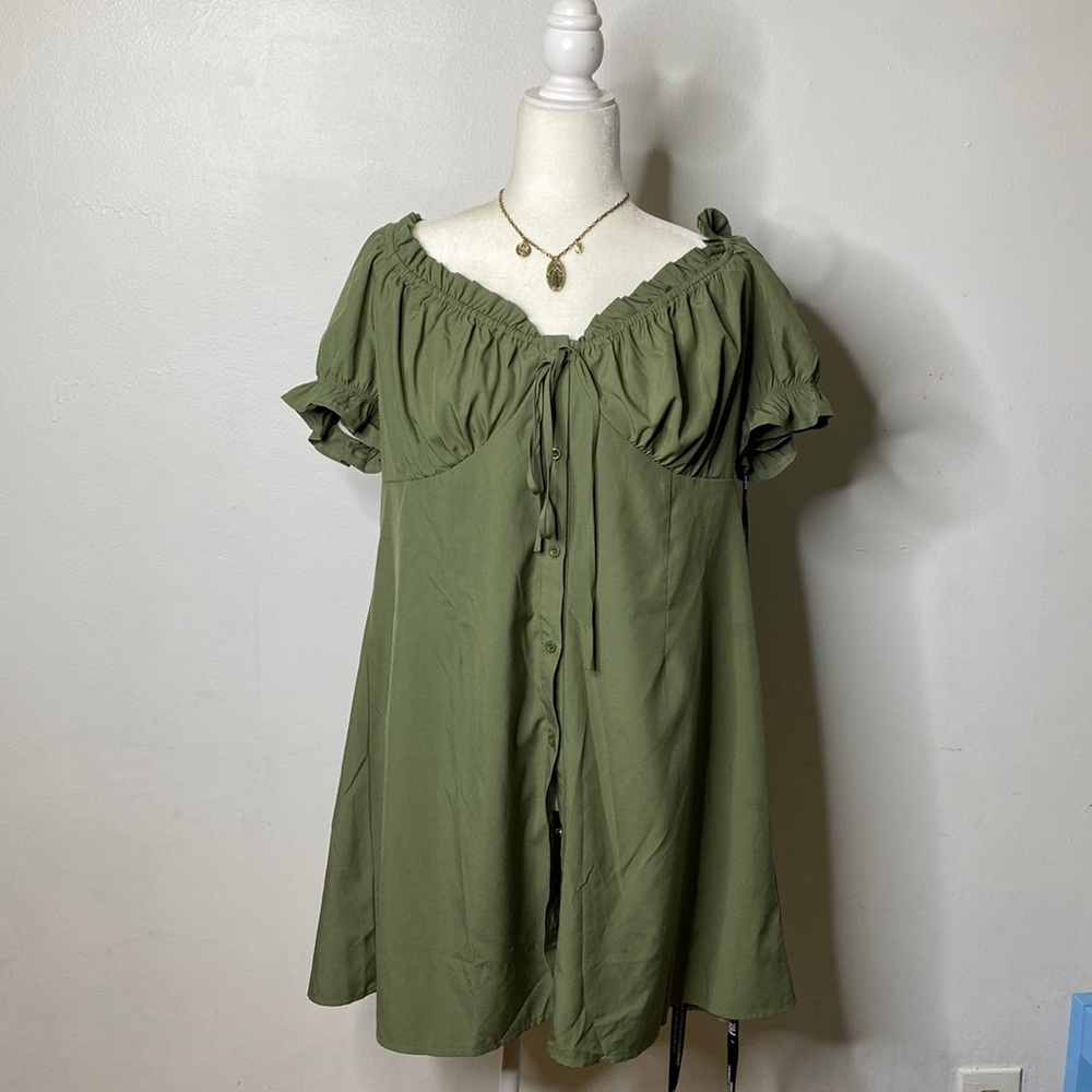 Green ruffle Dress
